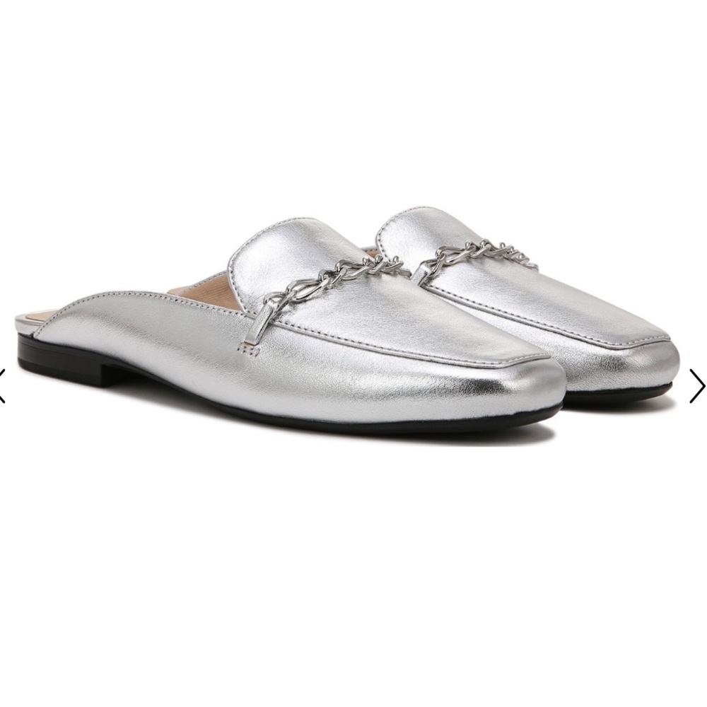 Naturalizer Metallic Silver Mules